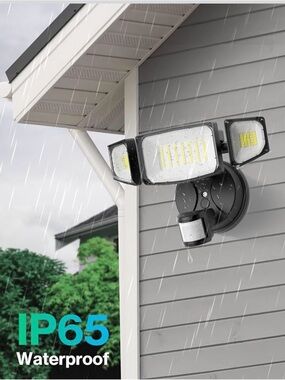 Outdoor Motion Sensor LED Flood Light - Black